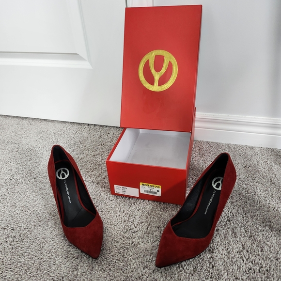 Red Suede Heels - Picture 6 of 6